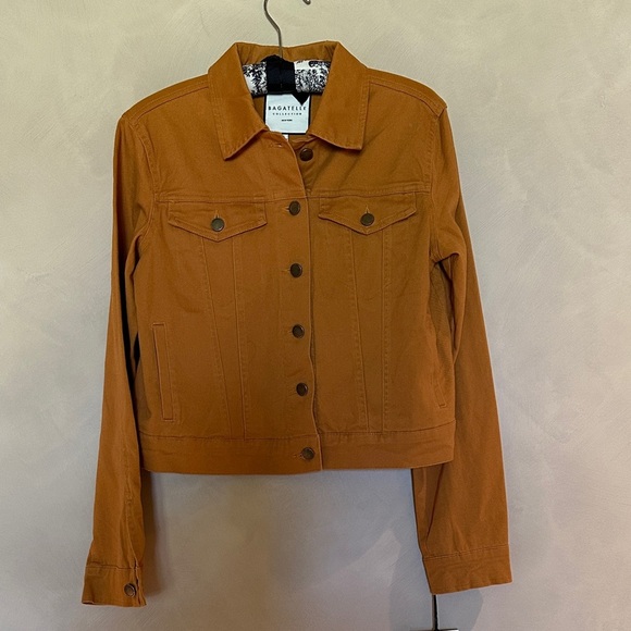 Bagatelle Collection Jackets & Blazers - Bagatelle Collection Rusty Orange Button Up Chest/ side Pockets Denim Jacket NWT